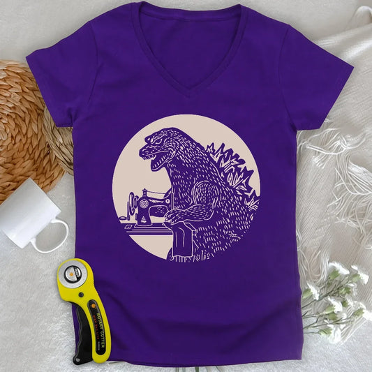 Quiltzilla Lady V-neck