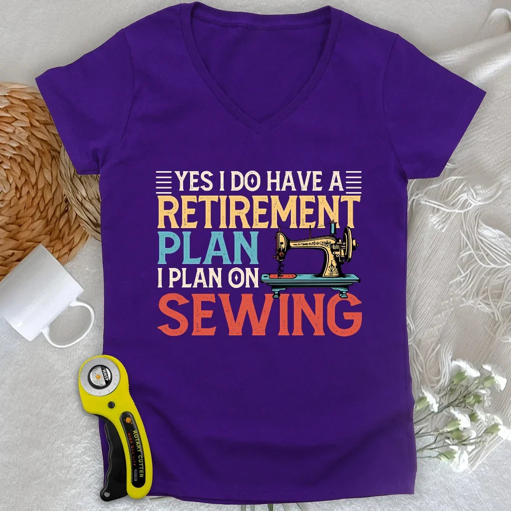 Retirement Plan Lady V-neck