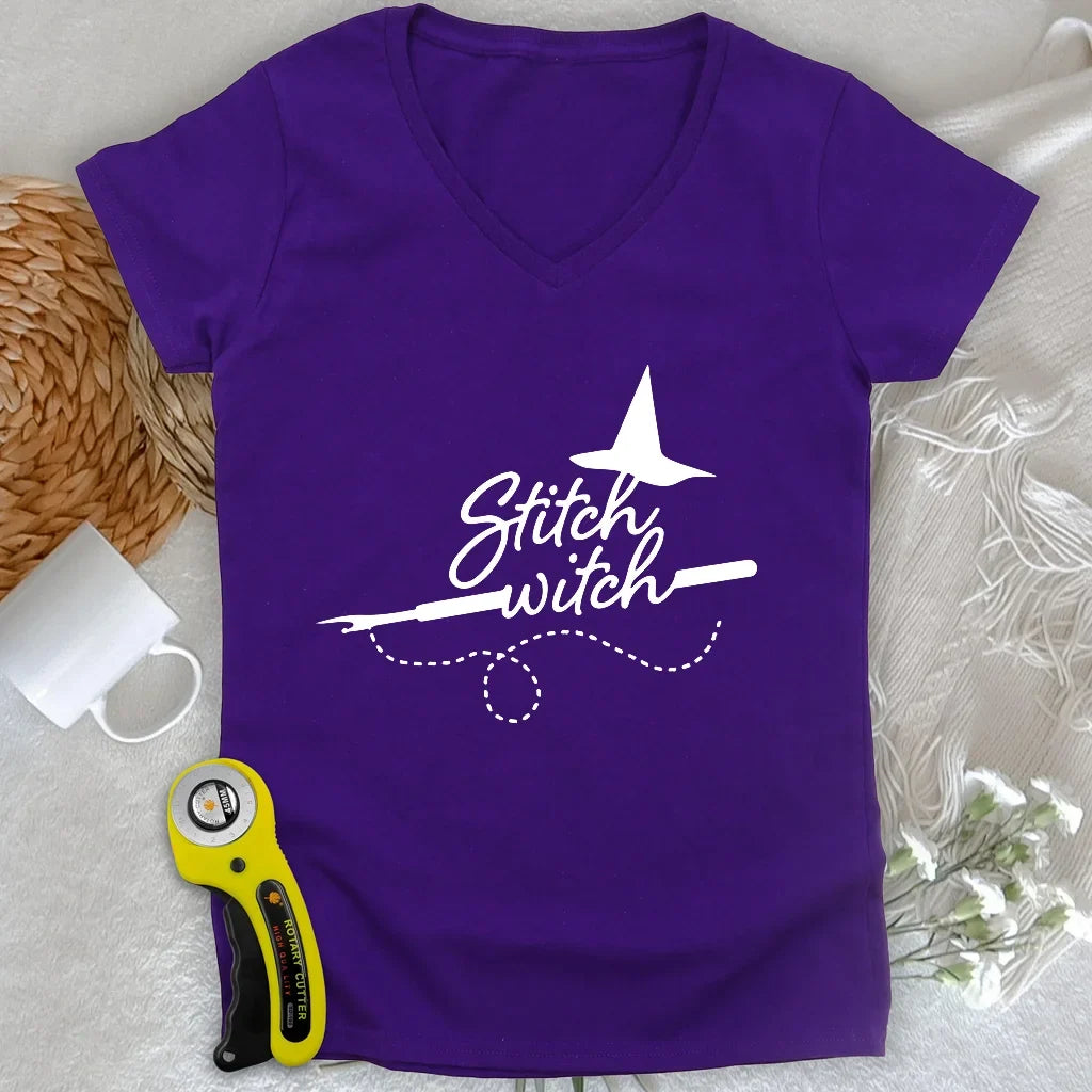 Stitch Witch Lady V-neck