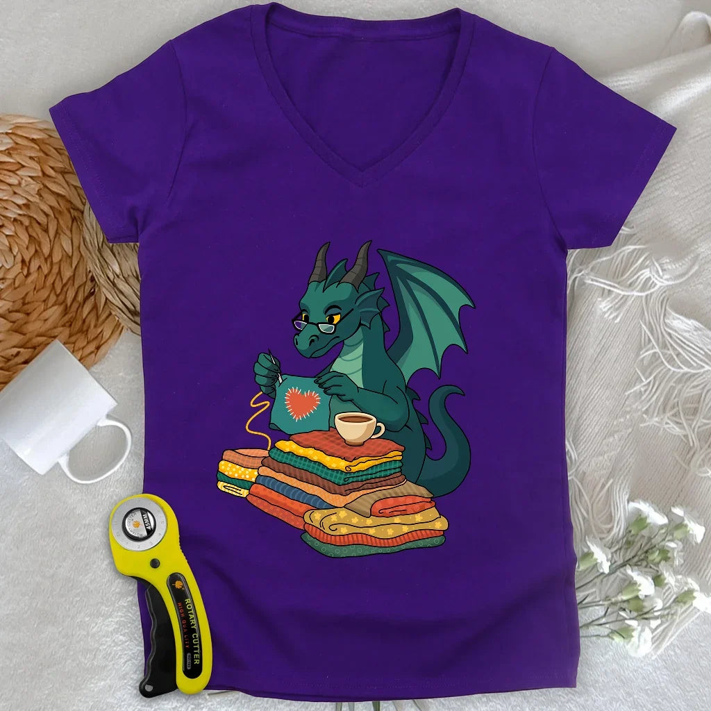 The Quilter’s Hoard Lady V-neck