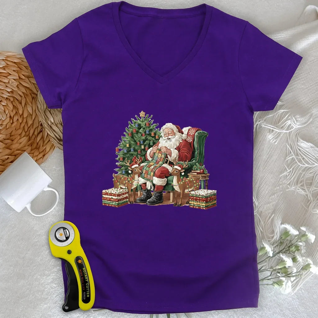 The Quilting Claus Lady V-neck