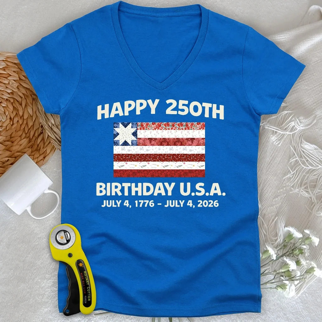 250 Years Pieced with Pride Lady V-neck