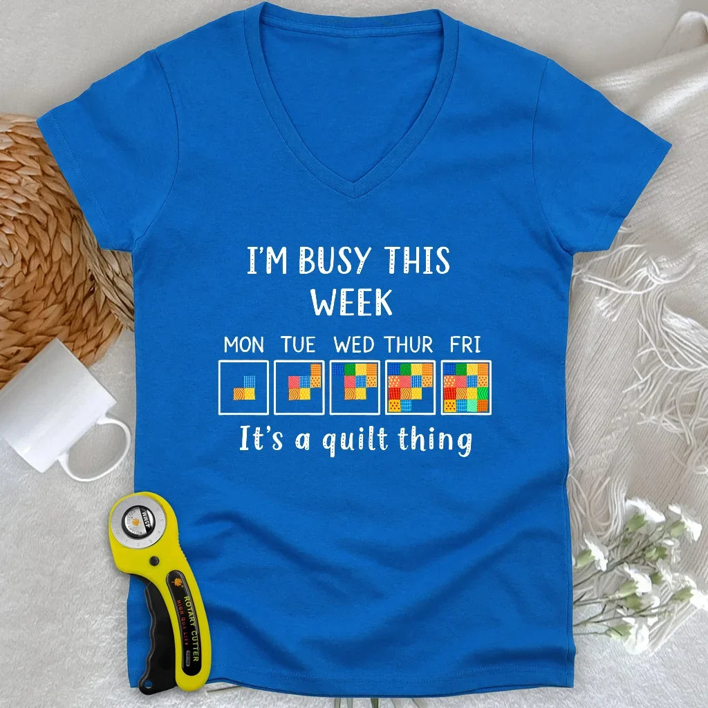 A Busy Week Lady V-neck