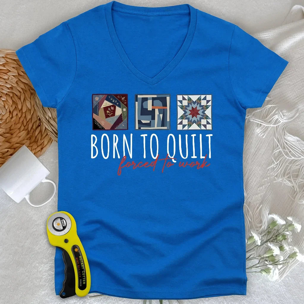 Forced to Quilt Lady V-neck