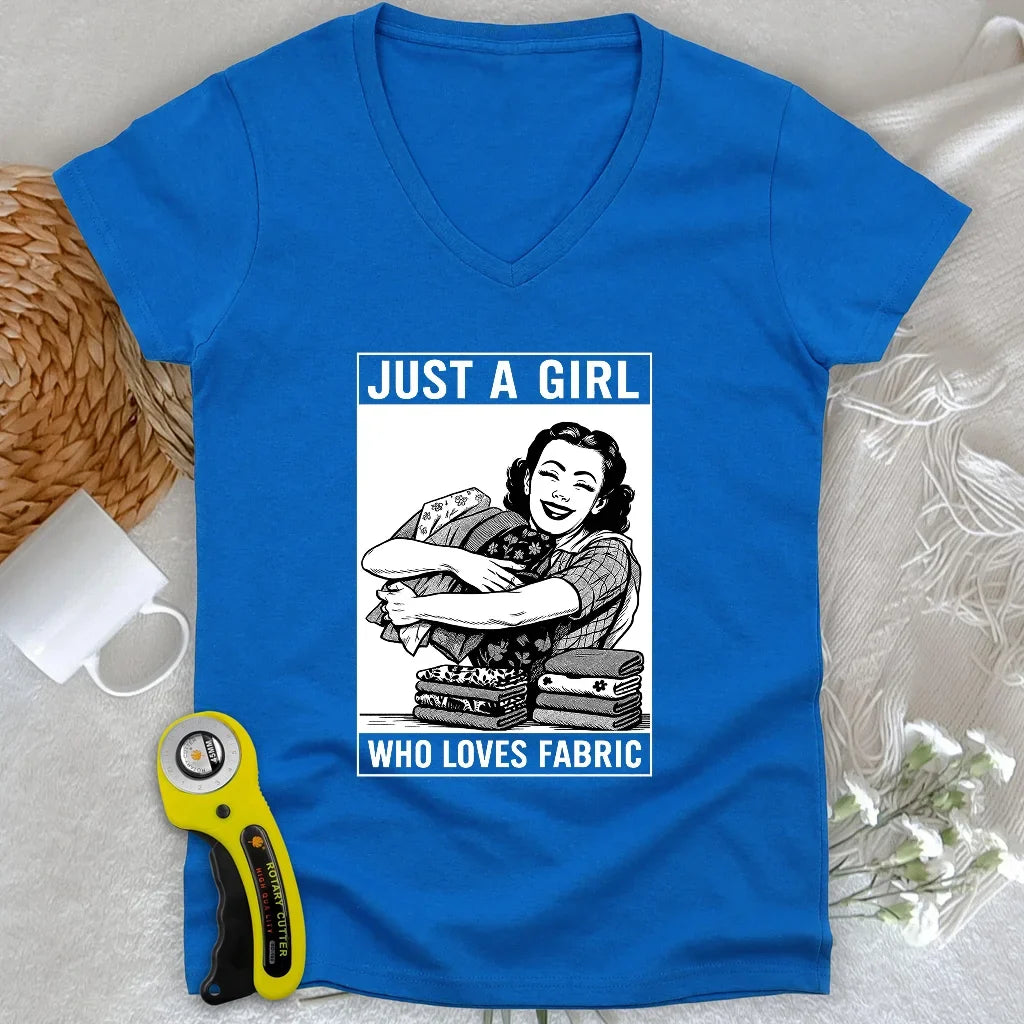 Fabric Girl Lady V-neck
