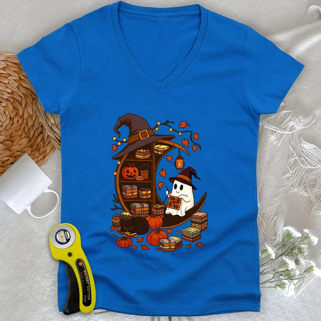 Ghostly Stitches Lady V-neck