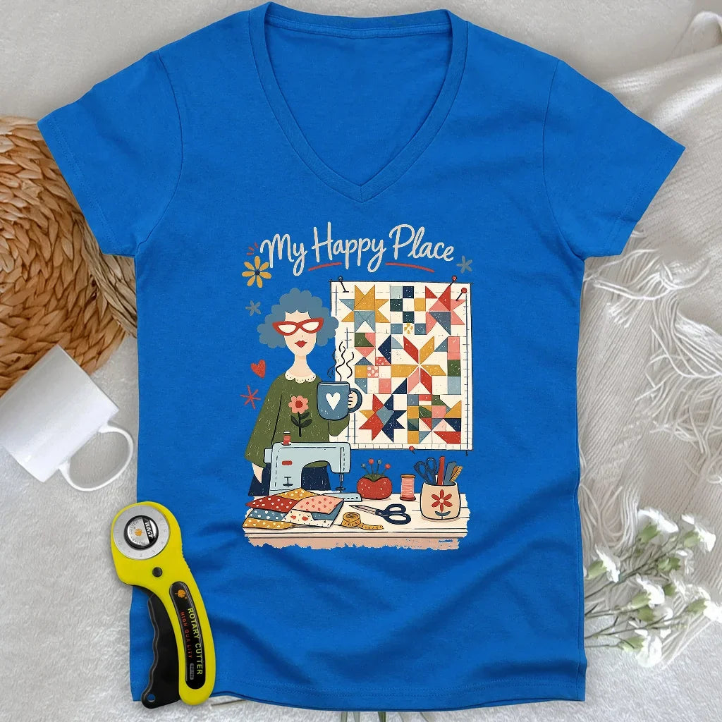 My Happy Place Lady V-neck