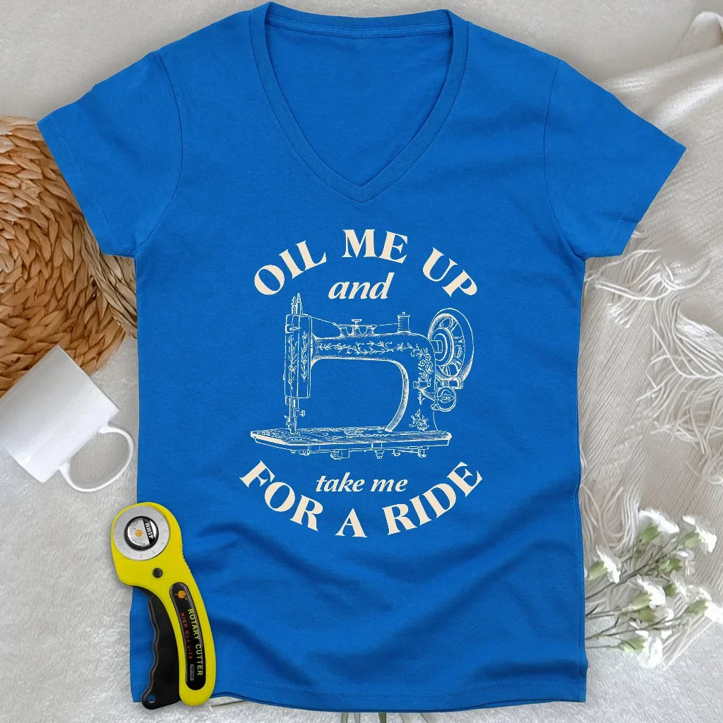 Oil Me Up Lady V-neck