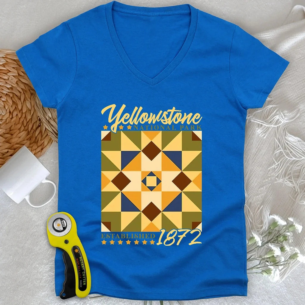 Quilt Block Park Lady V-neck
