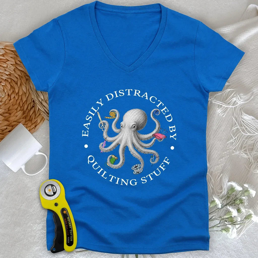 Quiltin Stuff Lady V-neck