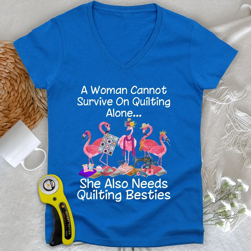 Quilting Besties Lady V-neck