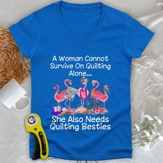 Quilting Besties Lady V-neck