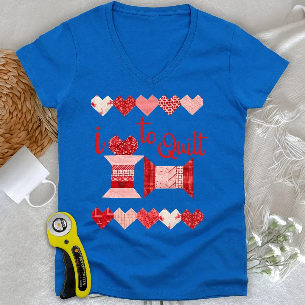 Quilting Love Lady V-neck