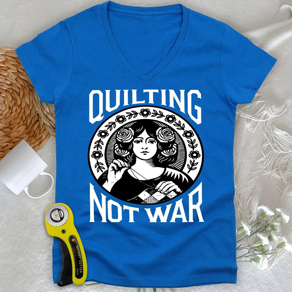 Quilting Not War Lady V-neck