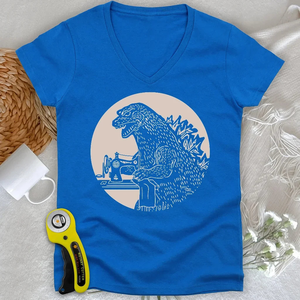 Quiltzilla Lady V-neck