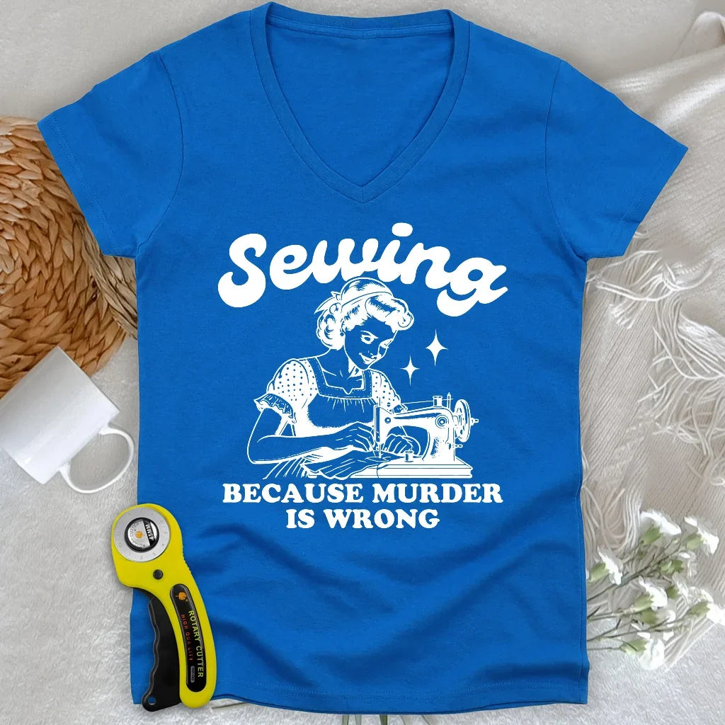 Sewing Not Murder Lady V-neck