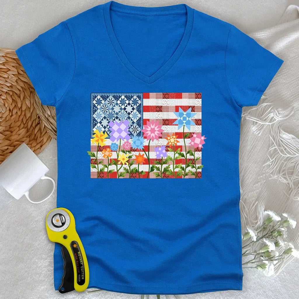 Stars, Stripes & Stitches Lady V-neck