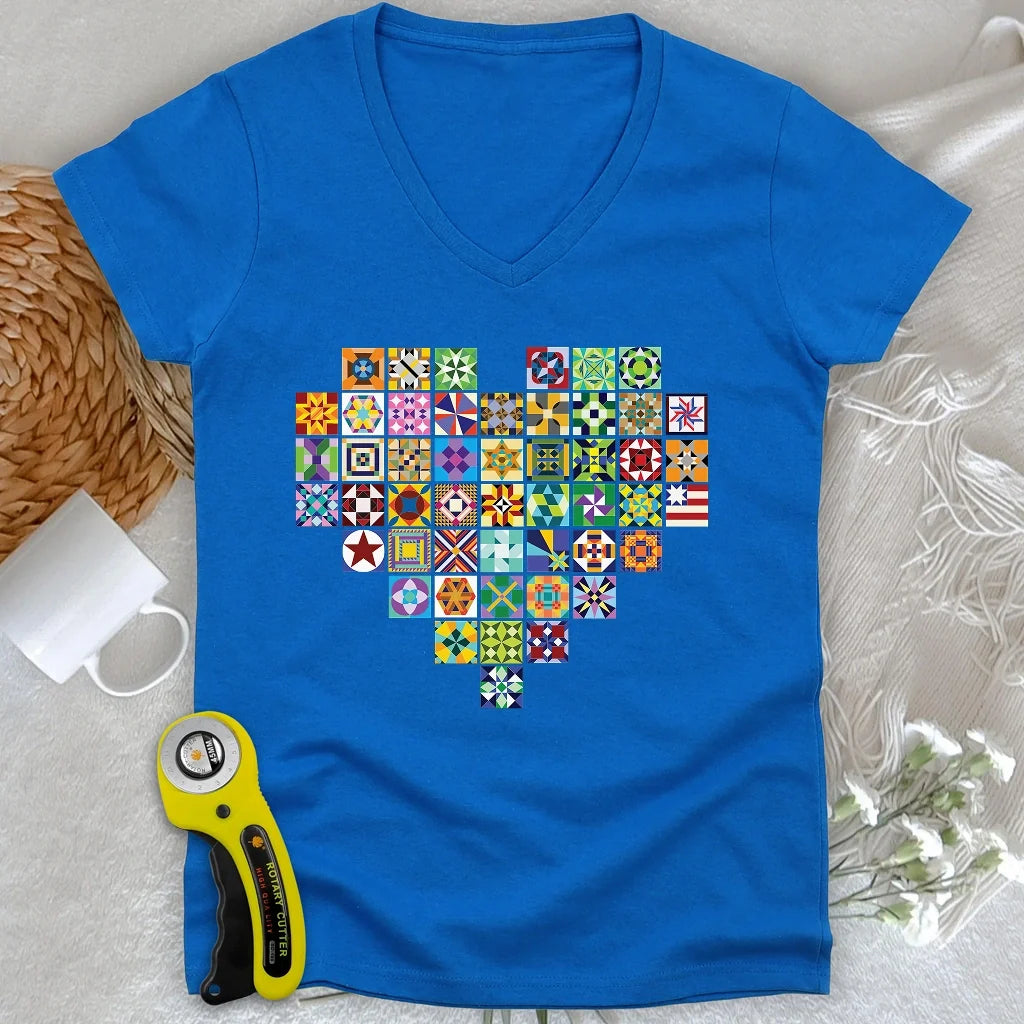 States Of Quilt Lady V-neck
