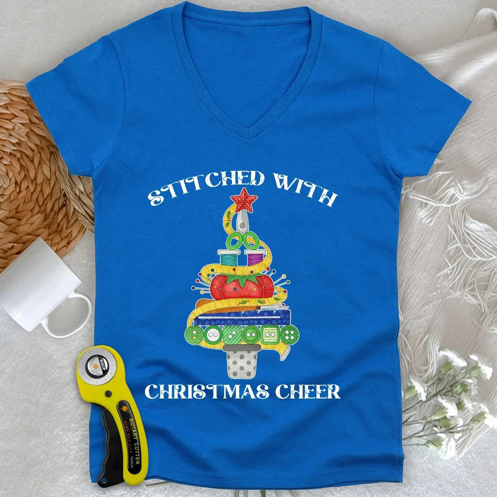 Stitchmas Tree Lady V-neck