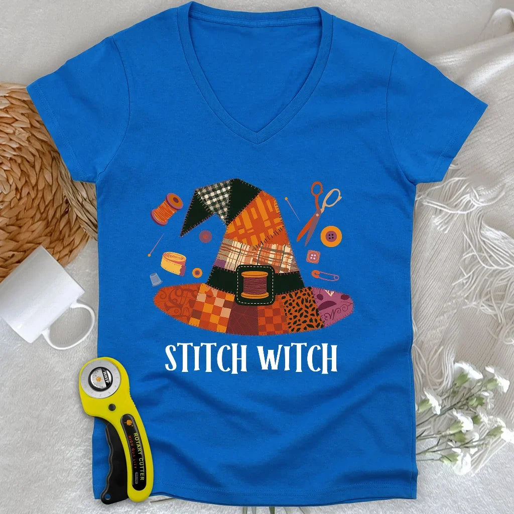 Stitchy Witch Lady V-neck