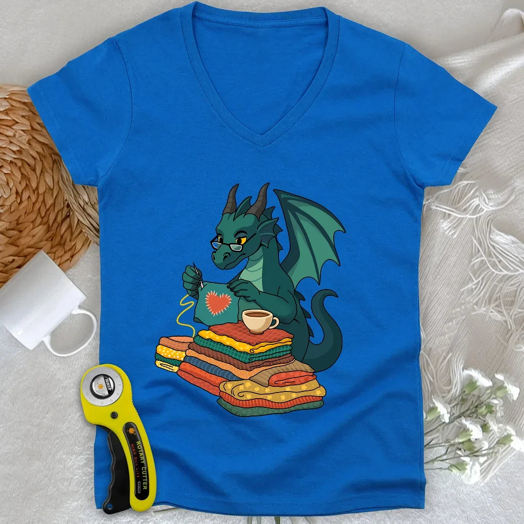 The Quilter’s Hoard Lady V-neck