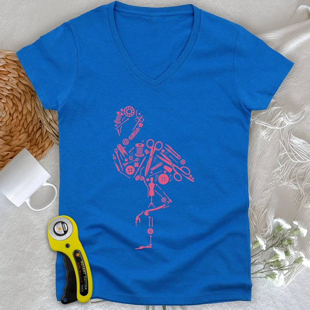 The Tailor's Flamingo Lady V-neck