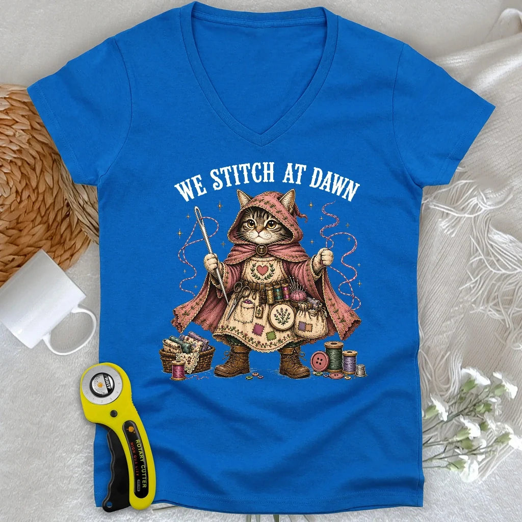We Stitch At Dawn Lady V-neck