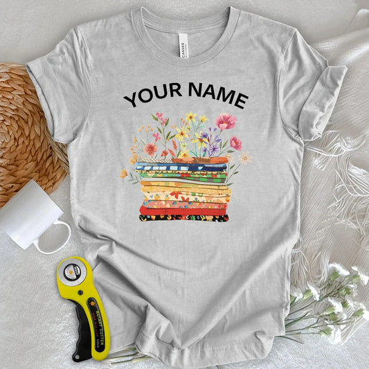 "Custom Name" Floral Fabric T-shirt