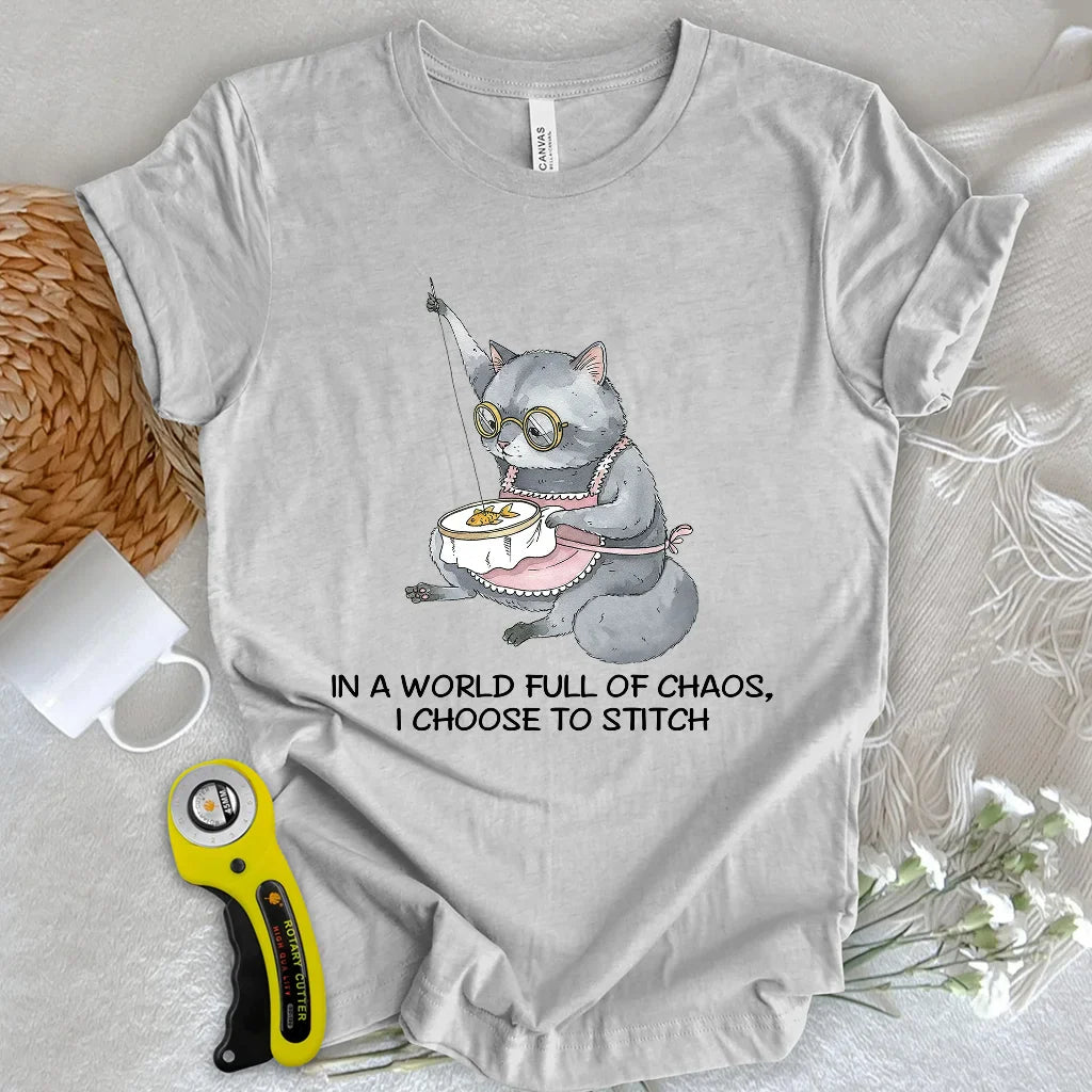 Granny Cat Sewist T-shirt