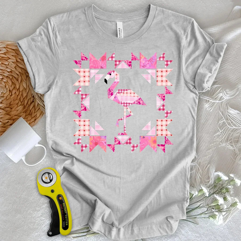 Patchwork Flamingo Panel T-Shirt