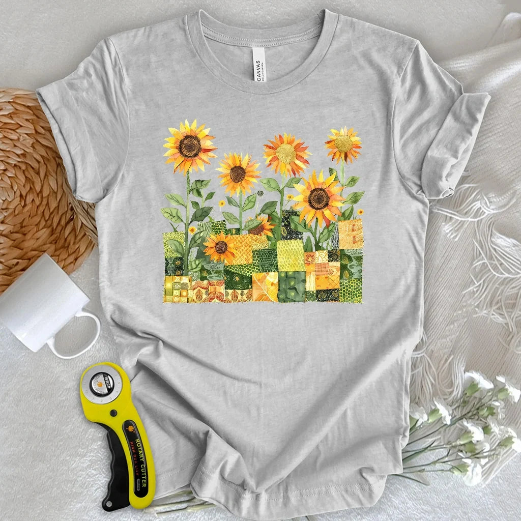 Quilted Sunflower Field T-shirt