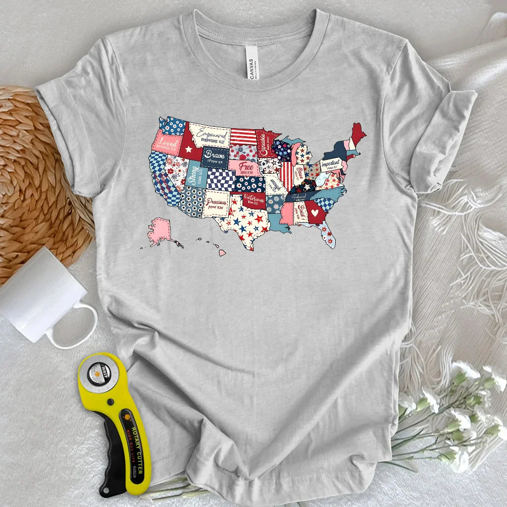 USA Quilt Map T-shirt