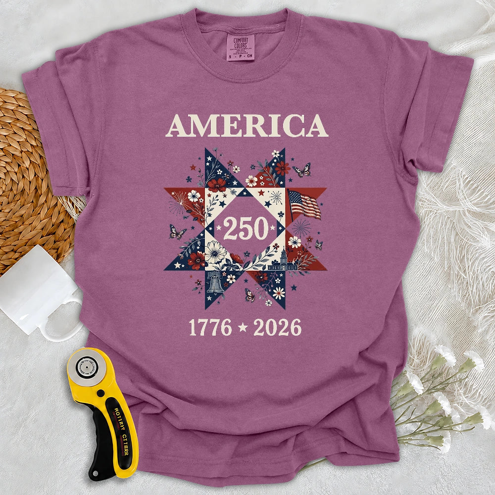 Comfort Colors Liberty In Bloom Quilt T-Shirt