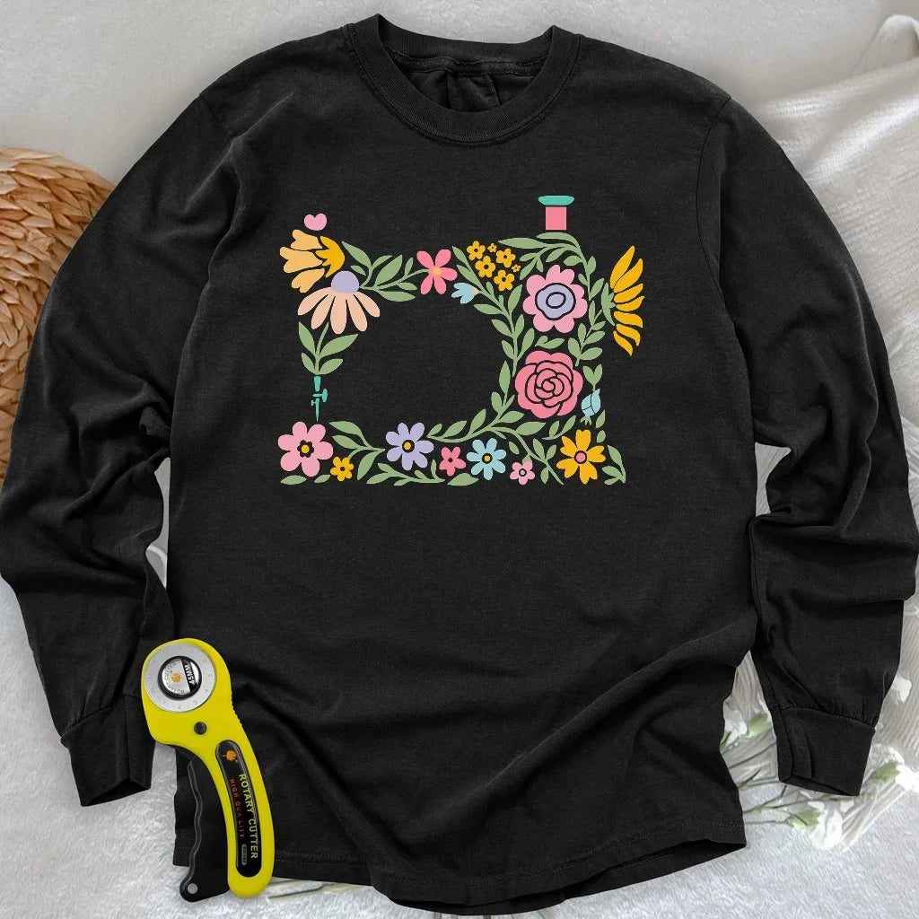 Abtract Flower Machine Long Sleeve T-shirt