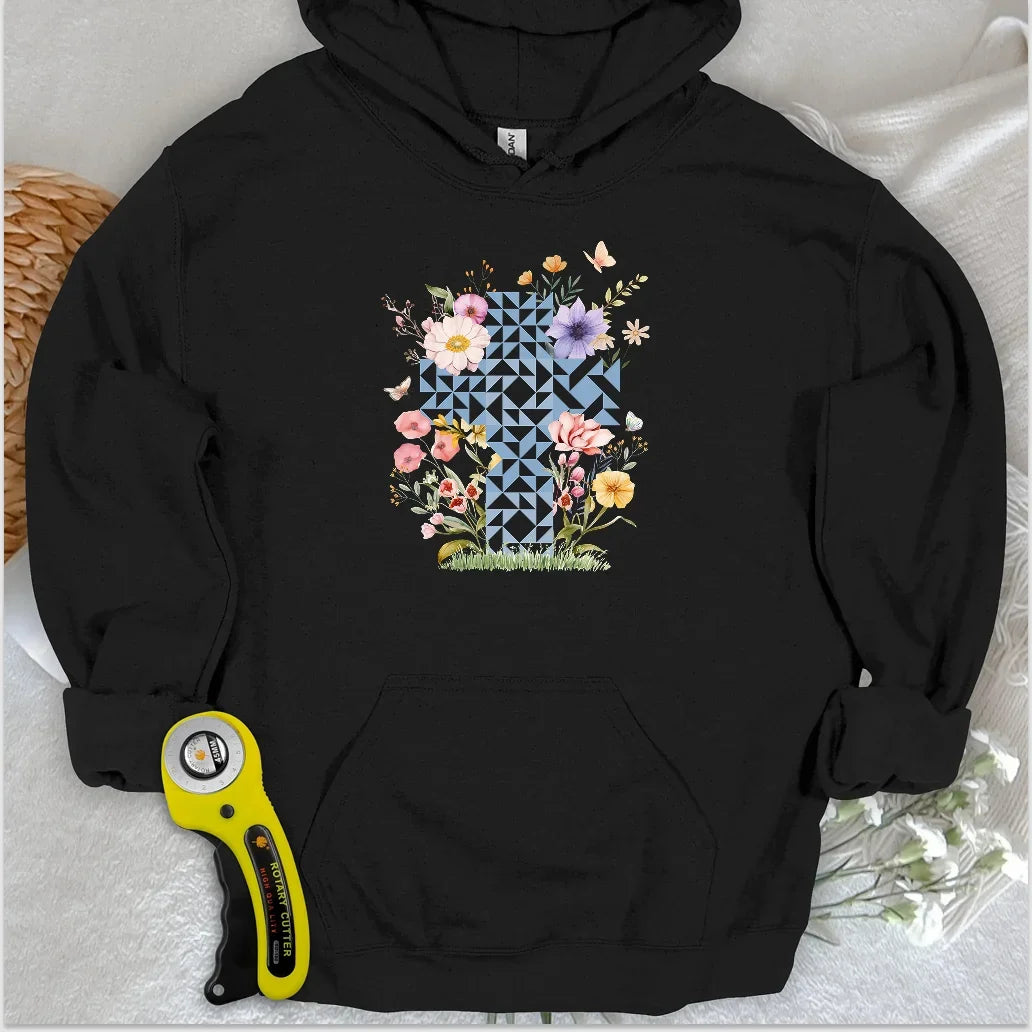 Floral Faith Quilt Hoodie