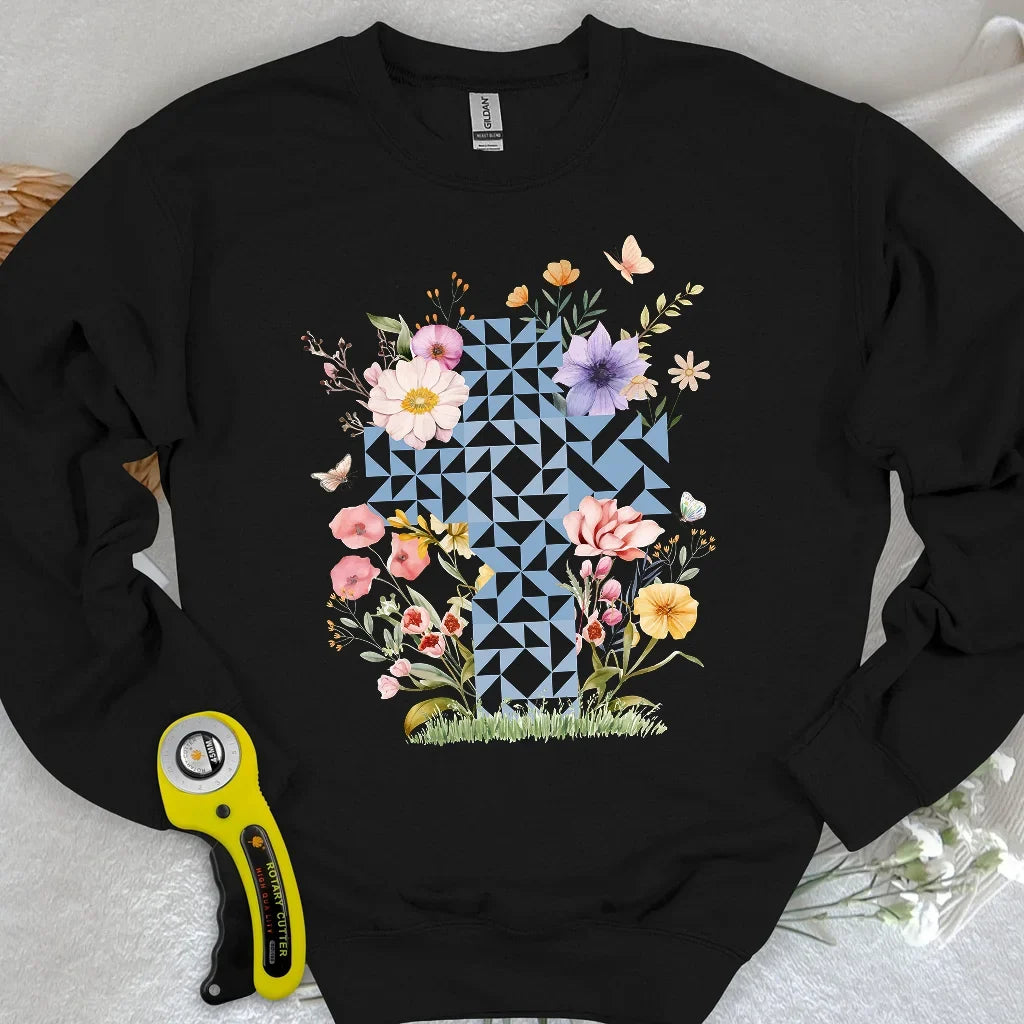 Floral Faith Quilt Sweatshirt