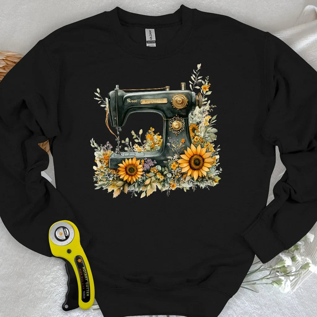 Floral Sewing Machine Sweatshirt