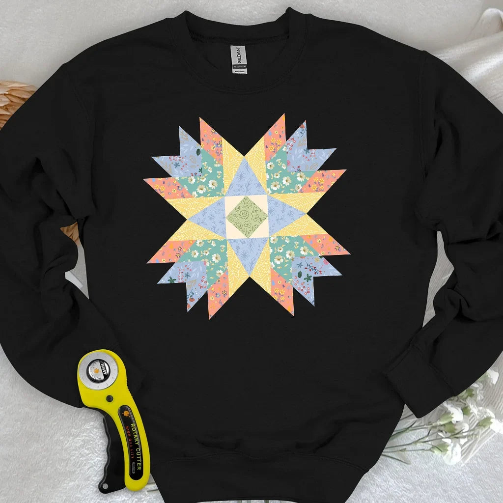Floral Star Quilt Sweatshirt
