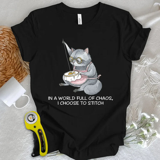 Granny Cat Sewist T-shirt