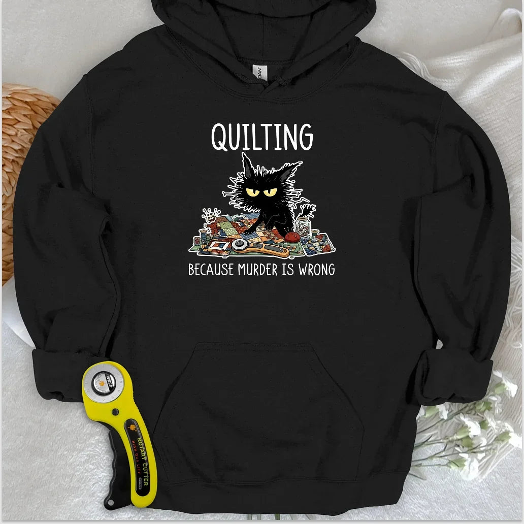 Grumpy Quilter Cat Hoodie