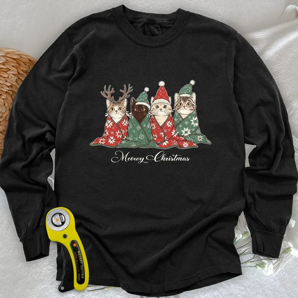Meowy Christmas Long Sleeve T-shirt