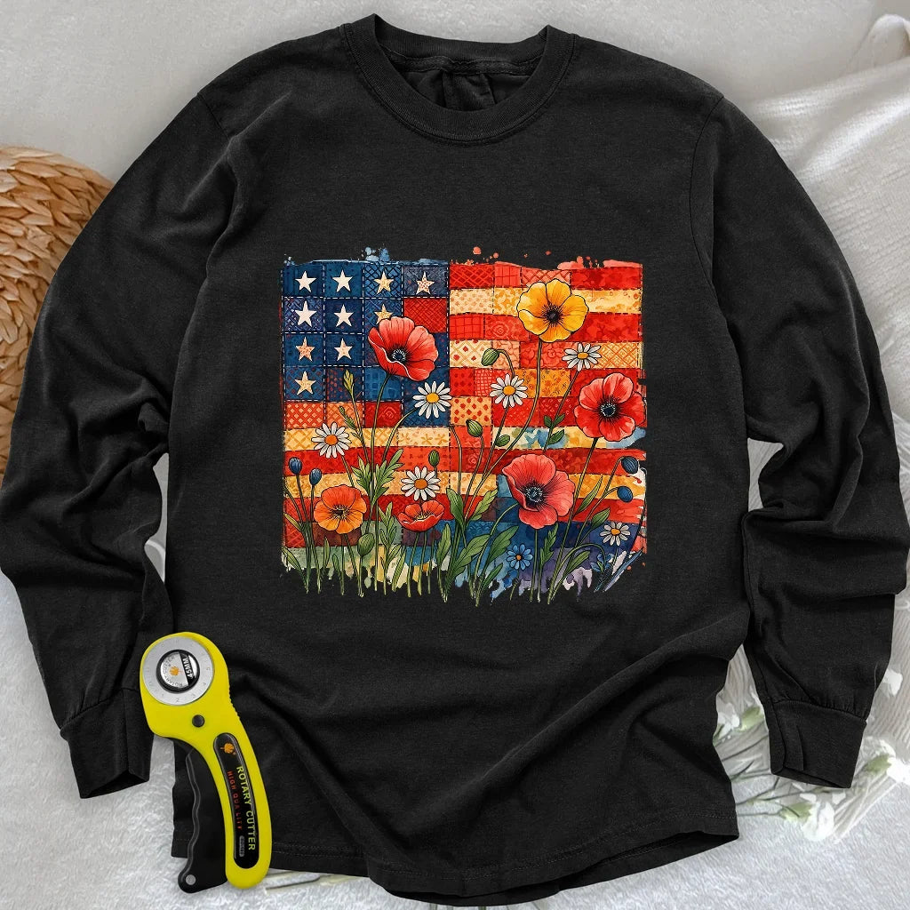 Patchwork Floral Long Sleeve T-shirt