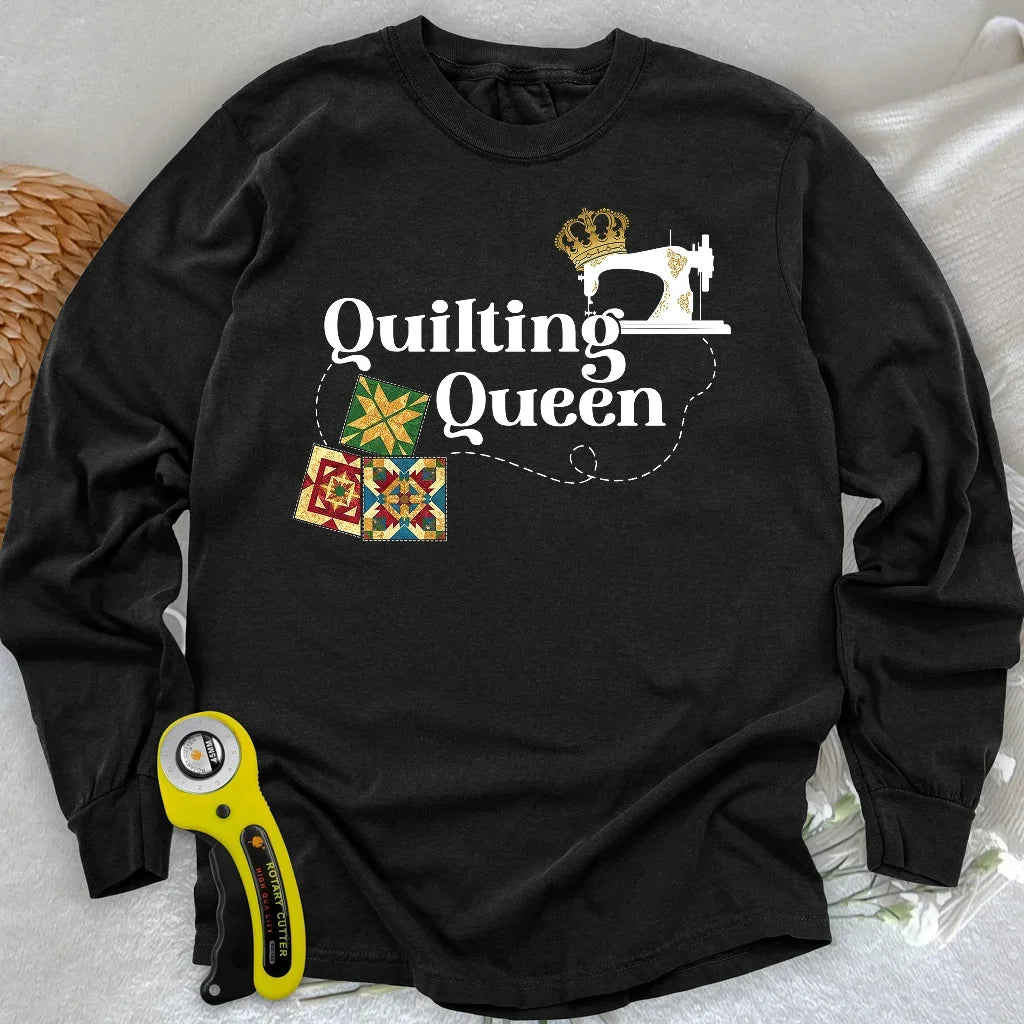 Quilting Queen Long Sleeve T-shirt