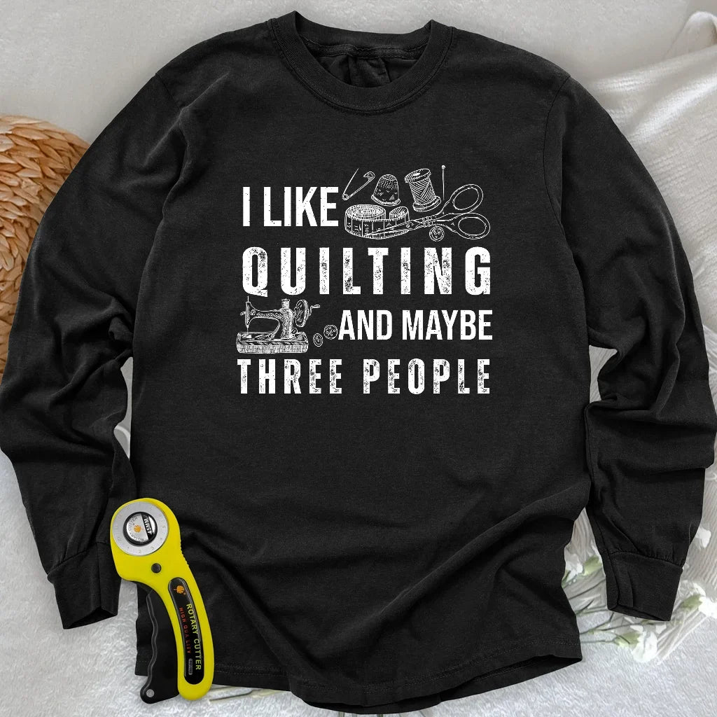 Quilting & 3 People Long Sleeve T-shirt
