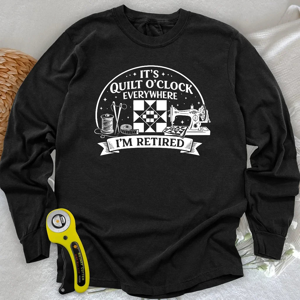 Retired Quilter Long Sleeve T-shirt
