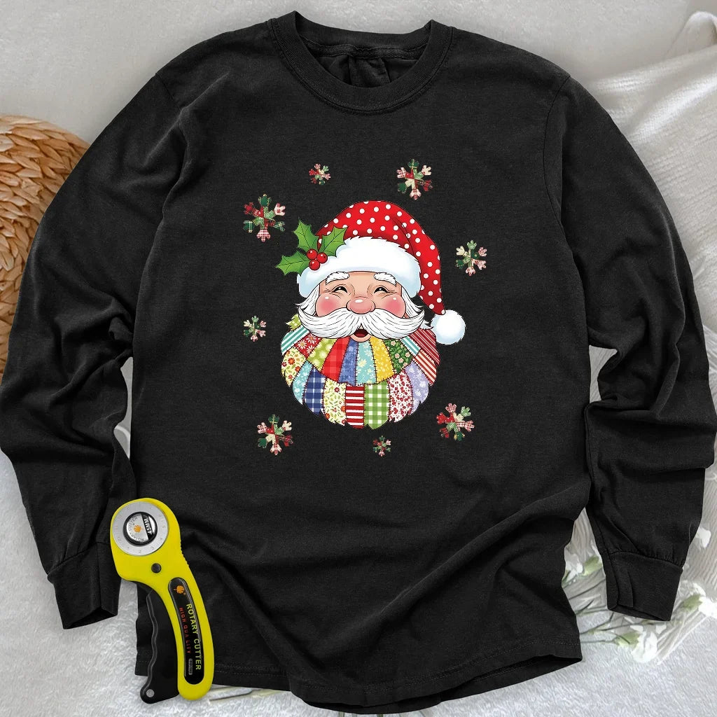 Santa Claus Patch Long Sleeve T-shirt