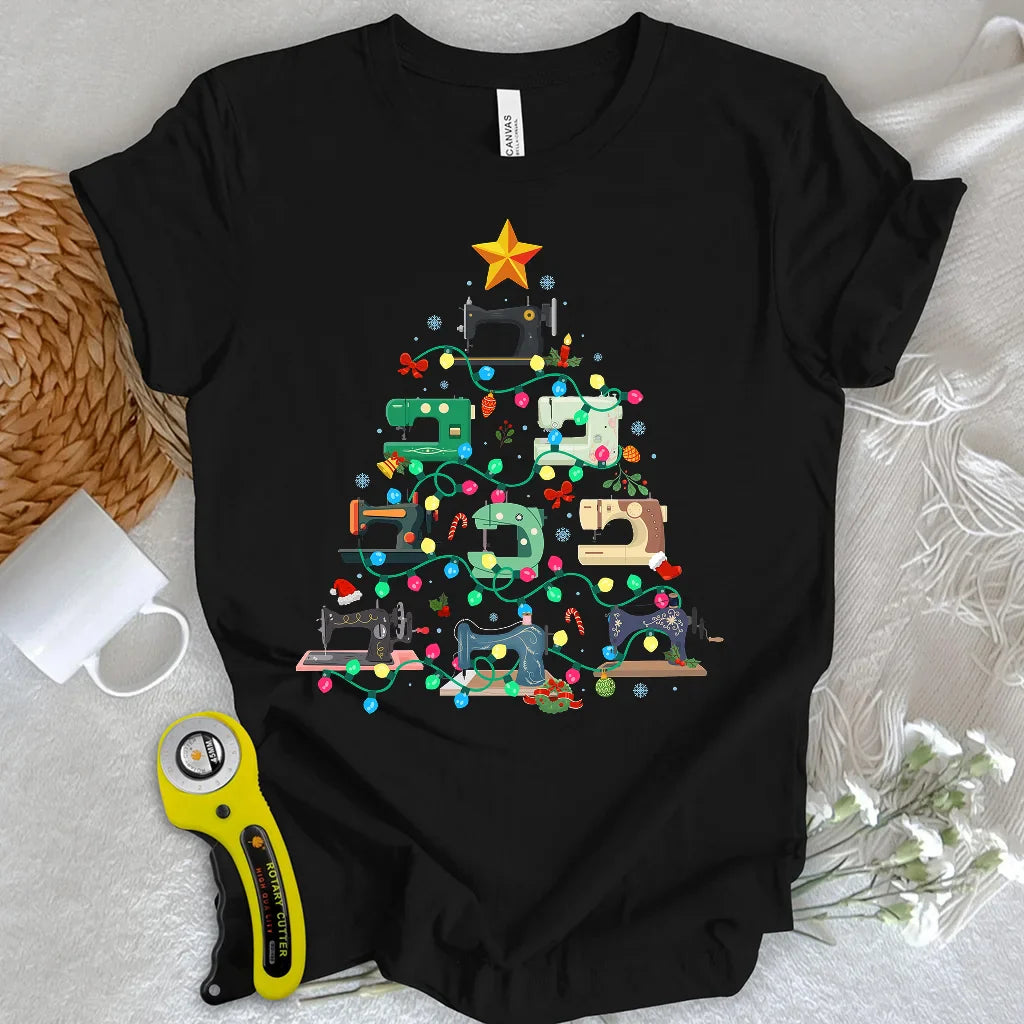 Sewing Christmas Tree T-shirt