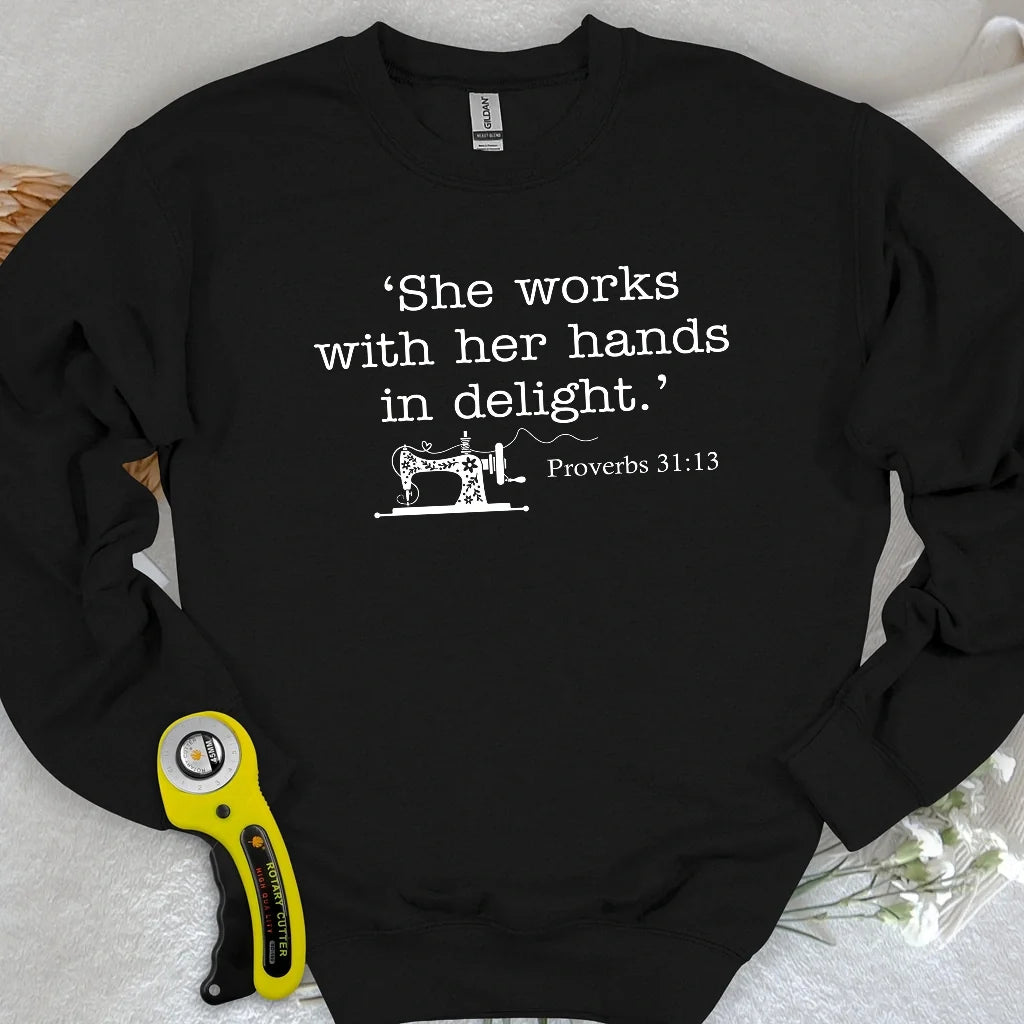 Sewing In Bible Sweatshirt