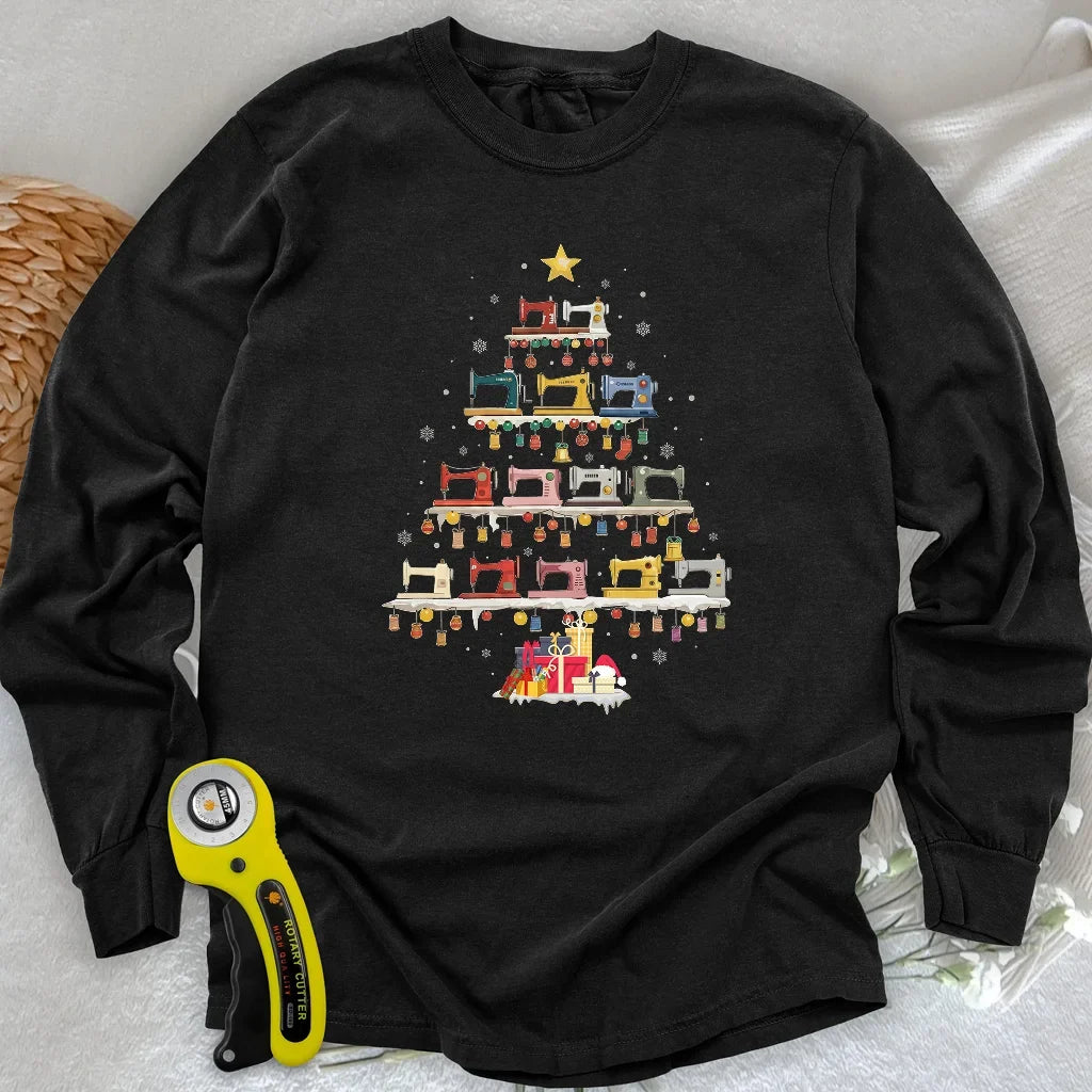 Sewing Machine Tree Long Sleeve T-shirt