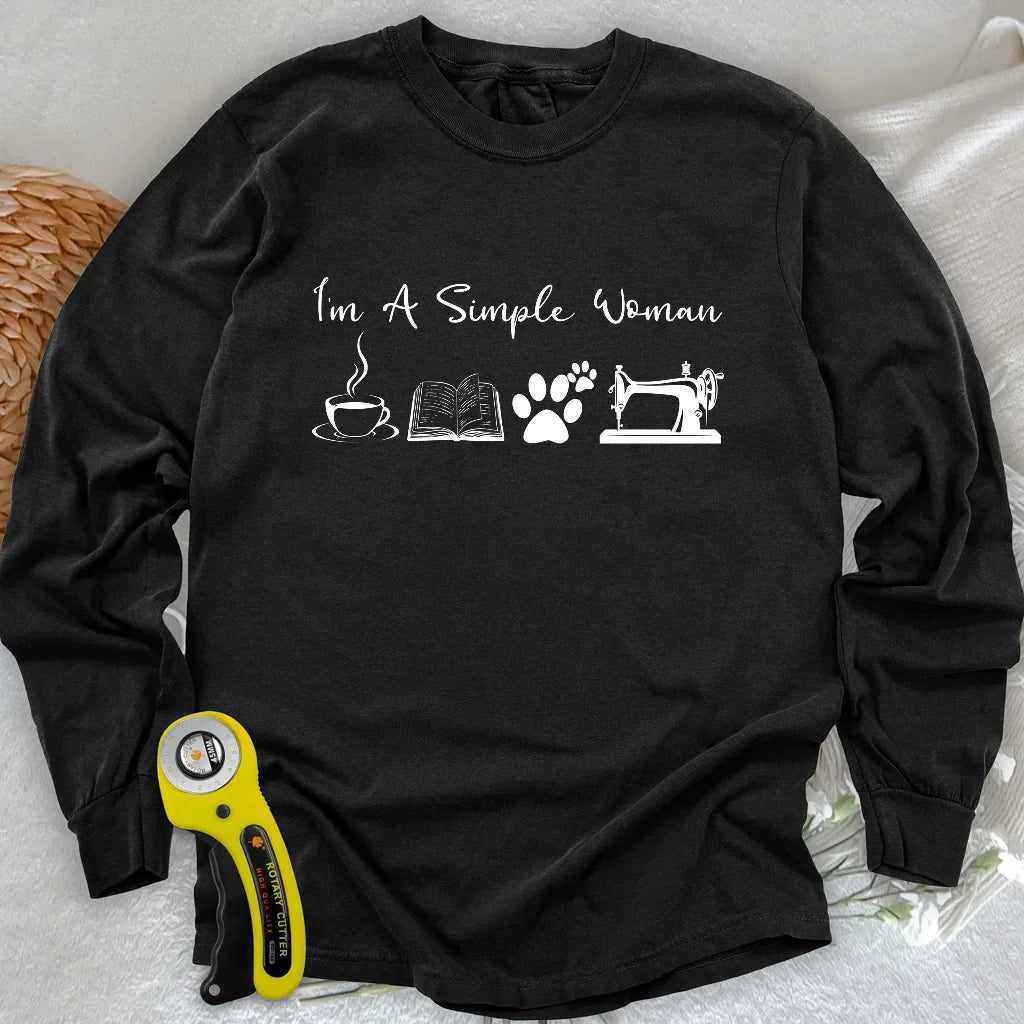 Sewing Woman Long Sleeve T-shirt